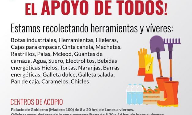 Habilita SEFIN sus oficinas recaudadoras y oficinas centrales como centros de acopio.