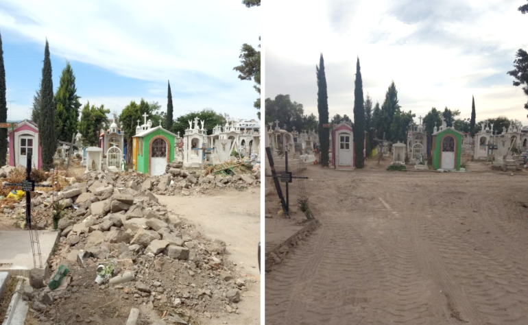 Ayuntamiento da mantenimiento al panteón de El Saucito por el Día de la Madre