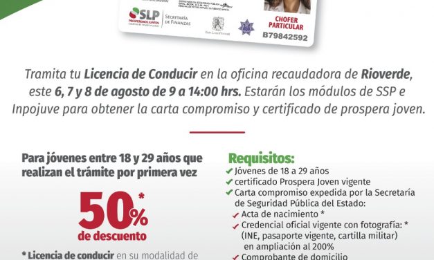 Acercarán beneficios a gente de la Zona Media para acceder a licencias de conducir.