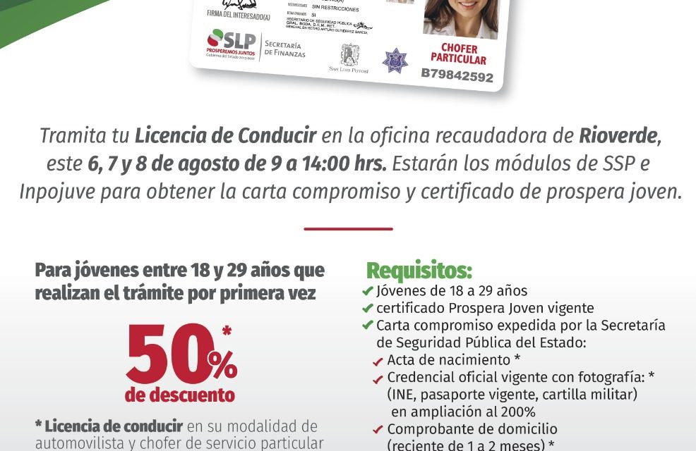 Acercarán beneficios a gente de la Zona Media para acceder a licencias de conducir.