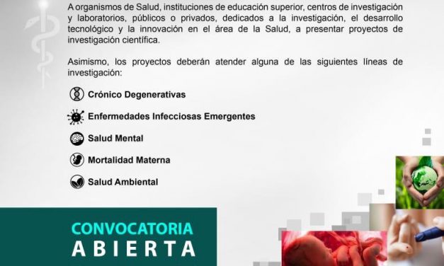 Lanzan convocatoria para investigación en salud.