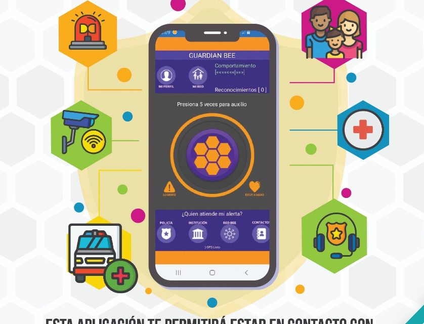 Invitan a descargar la aplicación digital “Guardian Bee” para dispositivos móviles.