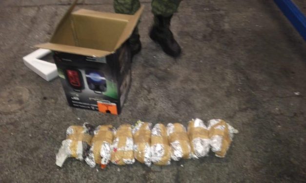 Ejército Mexicano asegura cerca de 6 kg de marihuana y cristal en Aeropuerto de SLP