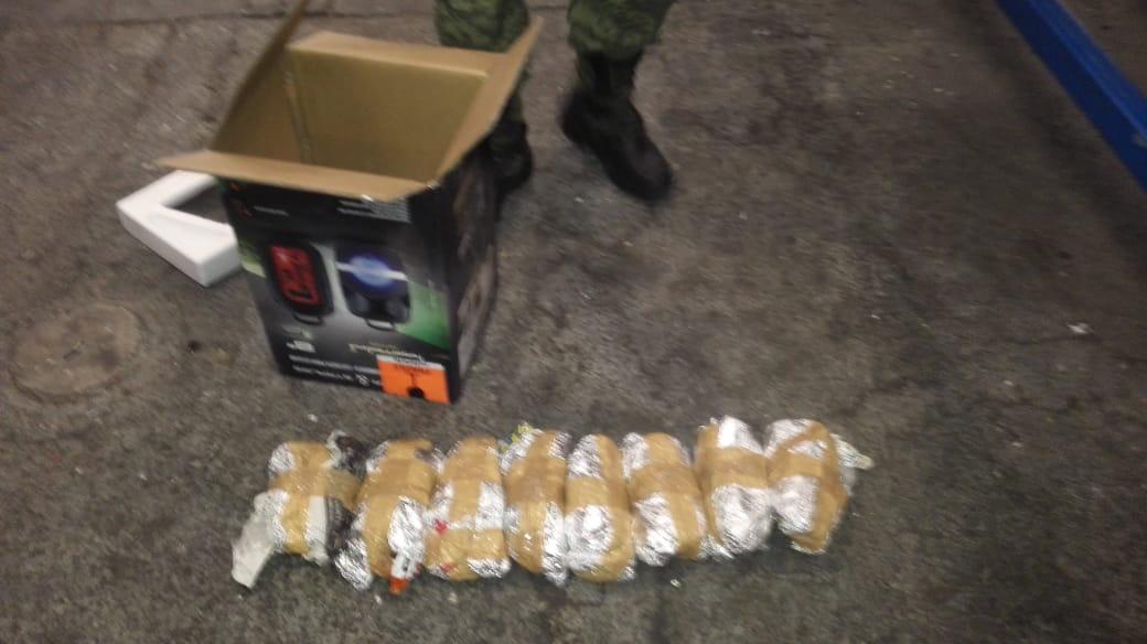 Ejército Mexicano asegura cerca de 6 kg de marihuana y cristal en Aeropuerto de SLP