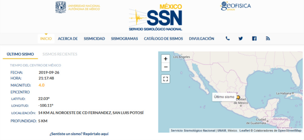 Registra SLP tres sismos, sin daños.