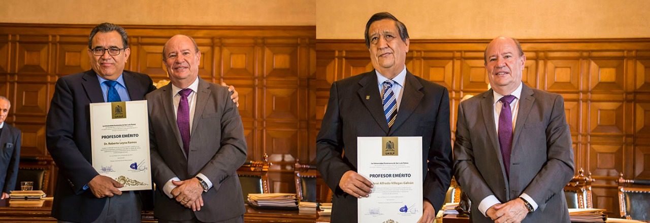 UASLP otorga nombramientos de Profesor Emérito a dos catedráticos.