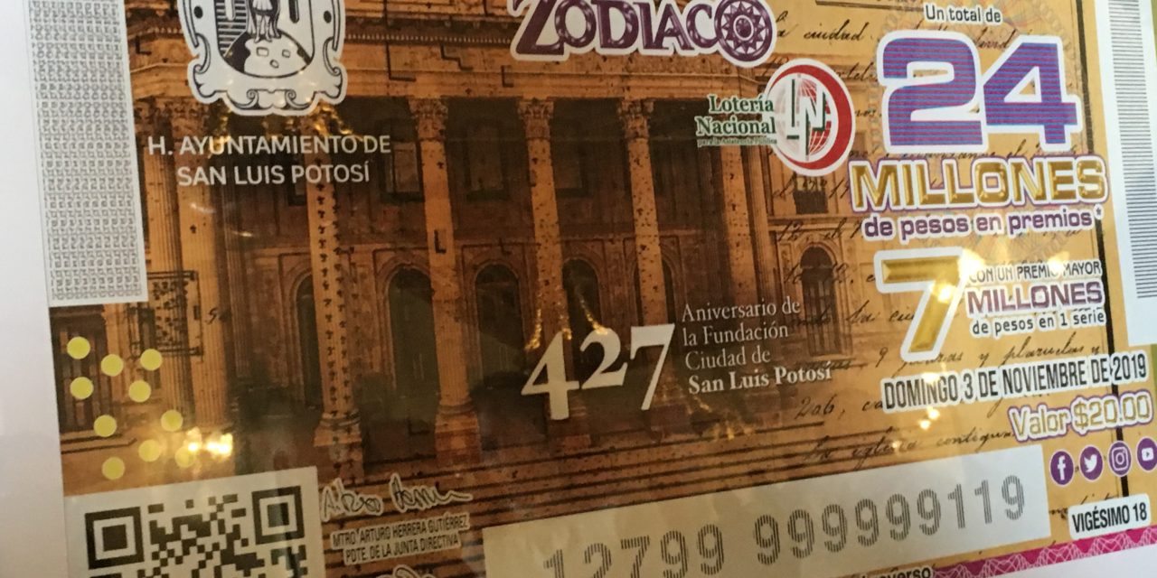 Develan billete de la  Lotería Nacional para SLP