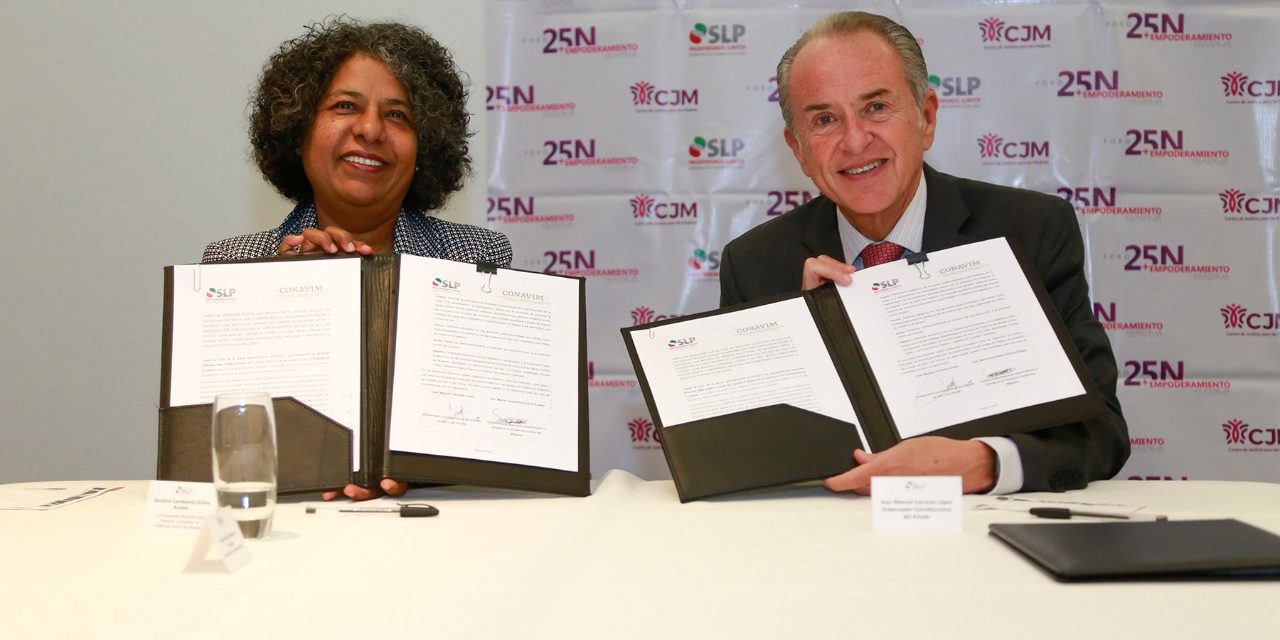 Firman JM Carreras y titular de Conavim Carta Intención para la Erradicación de la Violencia contra las Mujeres en Escuelas.
