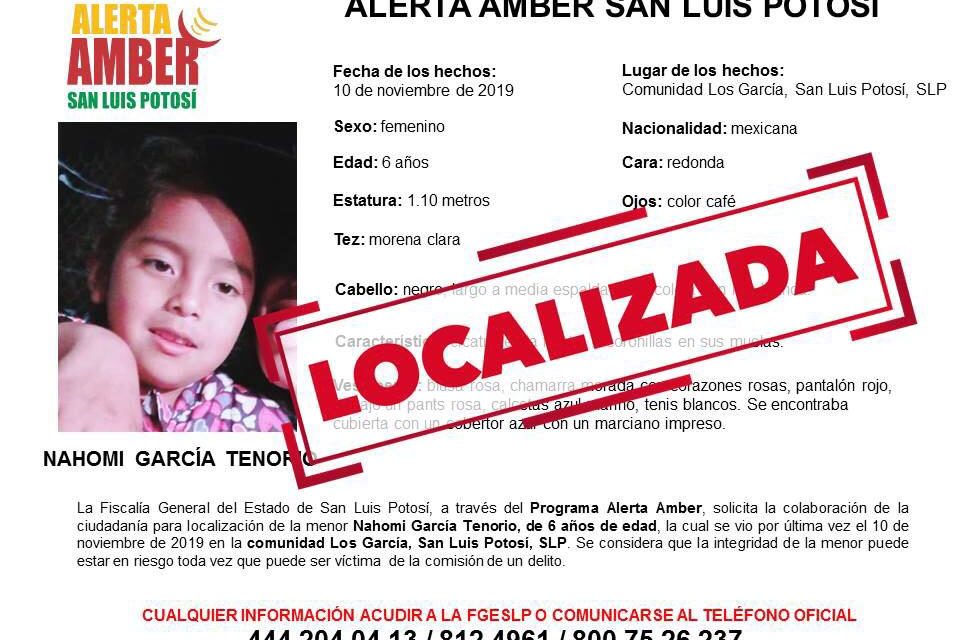 Se desactiva Alerta Amber de la menor Nahomi García.