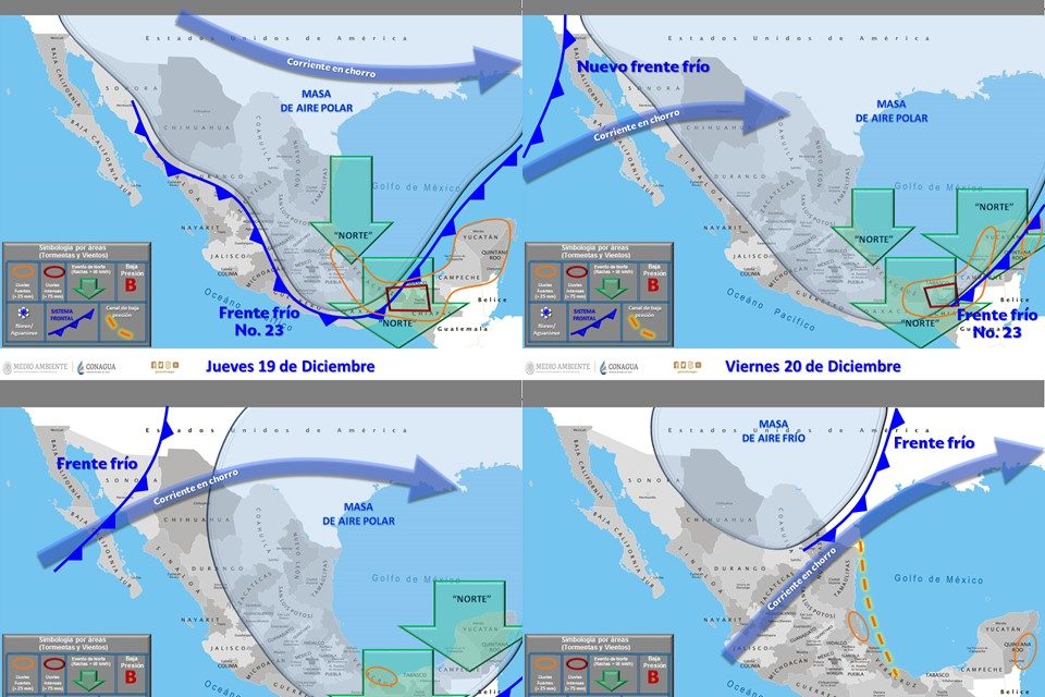 Bajas temperaturas se prevén esta semana en SLP por el FF 23