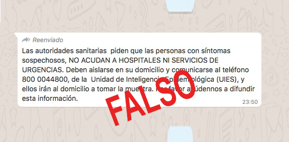 Falso que UIES acuda a domicilios a revisar posibles infectados con COVID-19