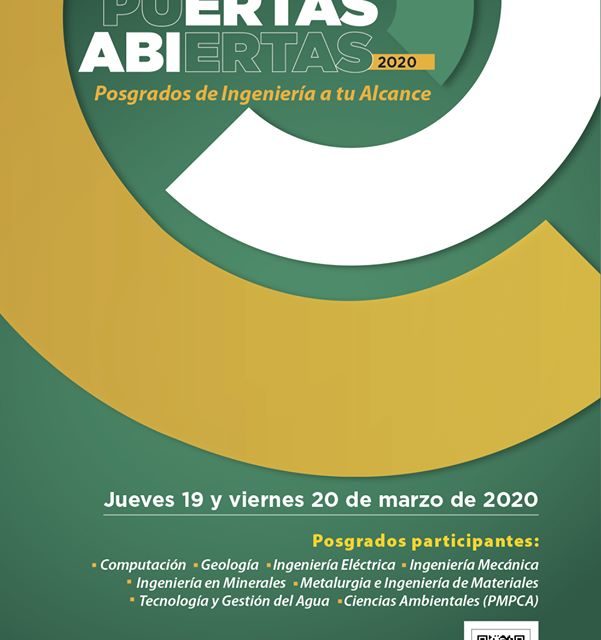UASLP invita a conocer oferta de posgrados a través del programa Puertas Abiertas 2020.