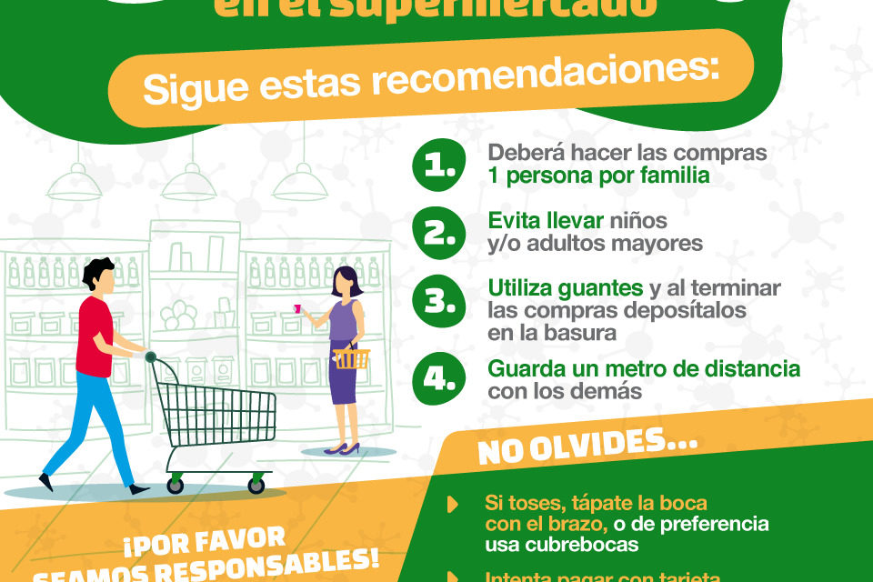 Emite Salud recomendaciones para acudir a supermercados.