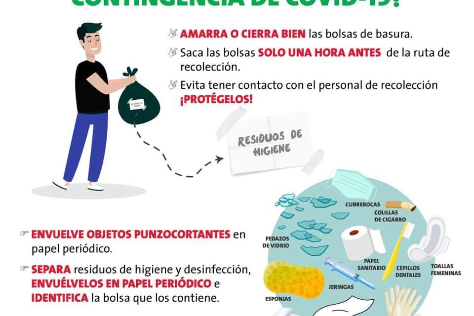 Segam emite recomendaciones para manejo de residuos durante contingencia por Covid-19.