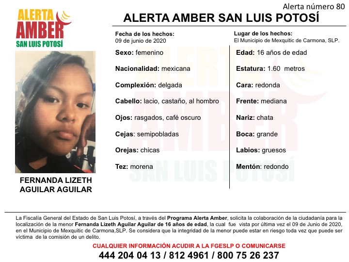 Activan alerta Amber para localizar a menor de 16 años