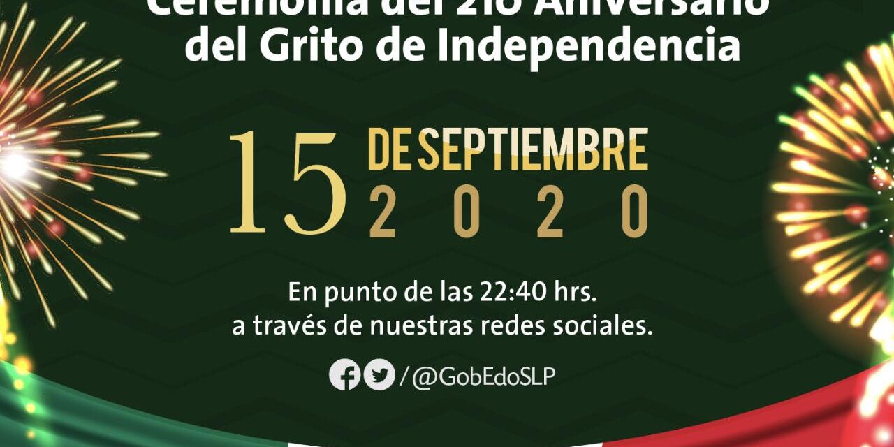 Por contingencia sanitaria las actividades conmemorativas por el Día de la Independencia se realizarán de forma virtual