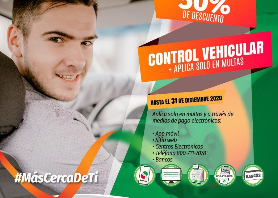 Llama SeFin a aprovechar últimos días del 50% de descuento en multas de control vehicular.