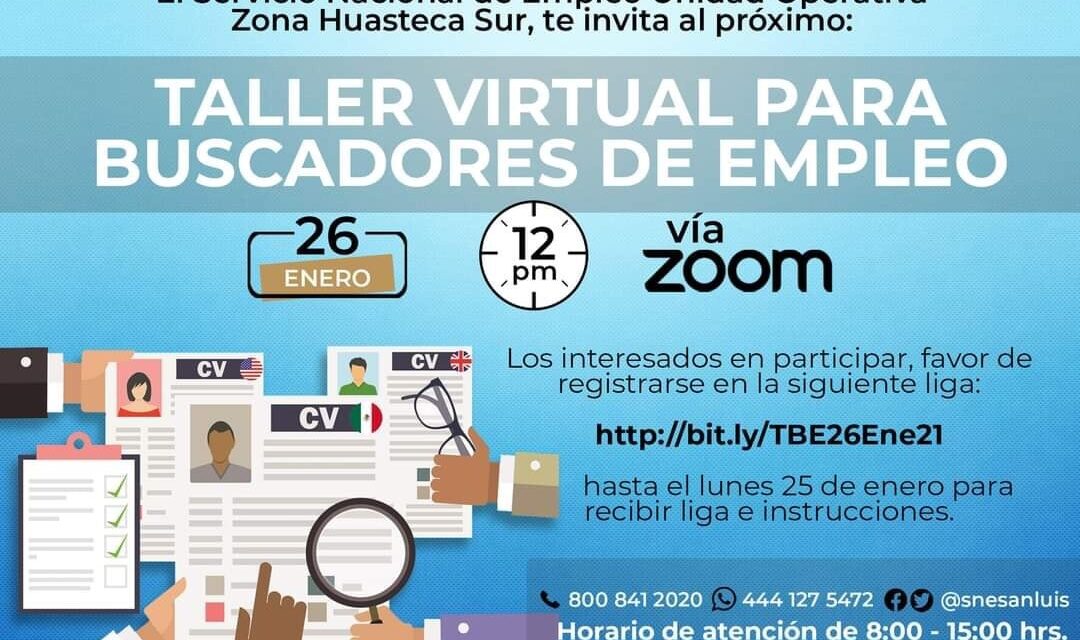STYPS organiza talleres virtuales de empleo durante el mes de enero.