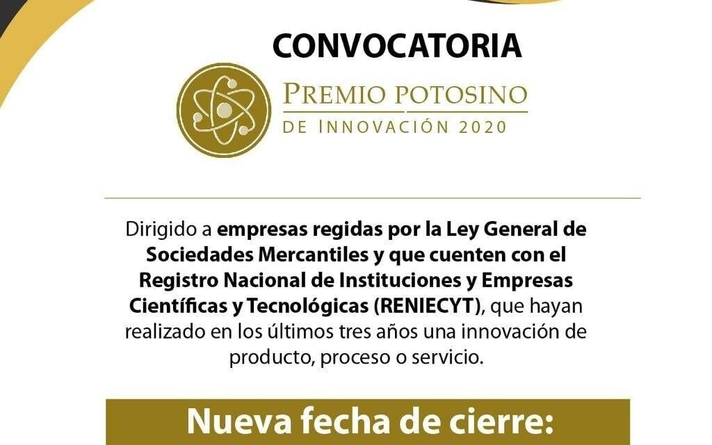 COPOCYT extiende plazo para participar en el Premio Potosino de Innovación 2020