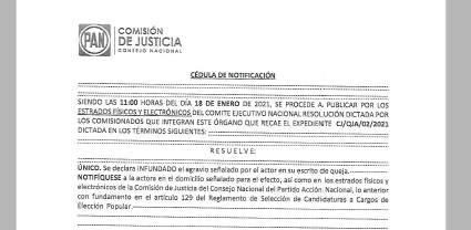 Infundada la impugnación presentada por Xavier Nava