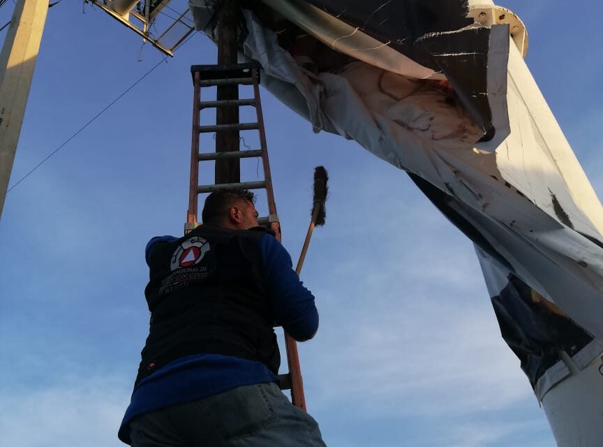 Atiende PC de Soledad emergencias derivadas de las fuertes ráfagas de viento.