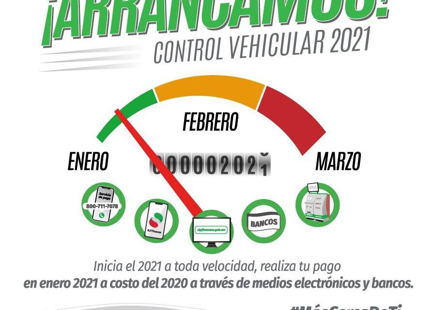 Durante enero, el pago de control vehicular se mantiene con tarifa de 2020