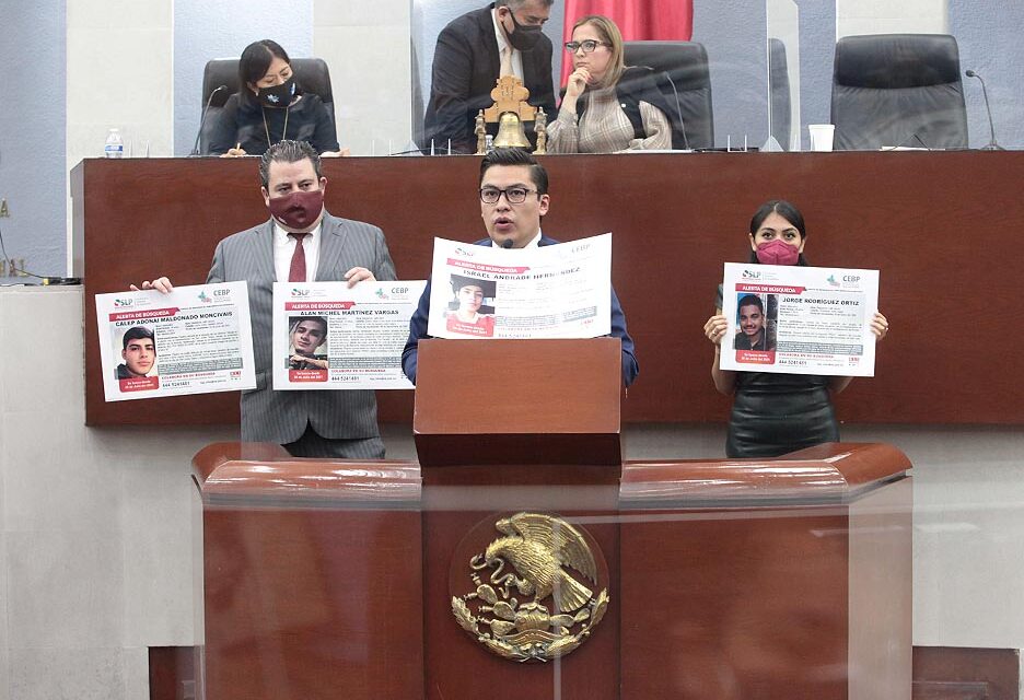 Aprueba congreso punto de acuerdo para exhortar a las autoridades de Jalisco para fortalecer la búsqueda de los jóvenes potosinos desaparecidos