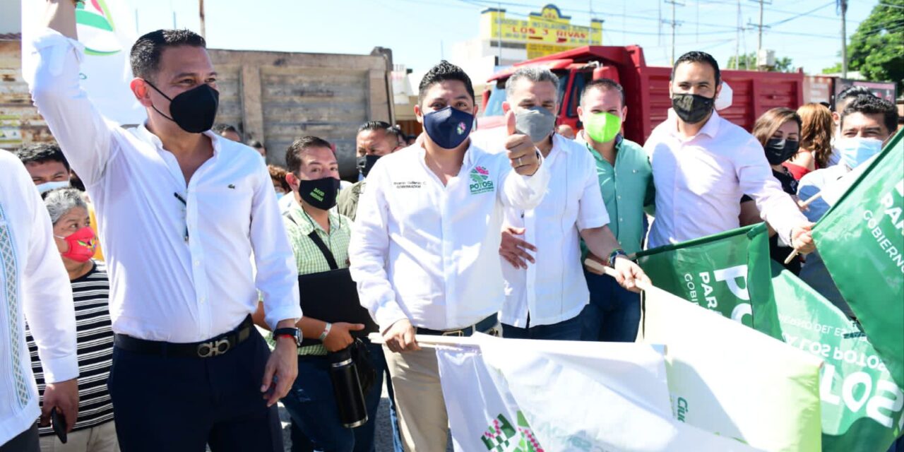 Obras de infraestructura urbana en Cd. Valles, son puestas en marcha por la administración estatal