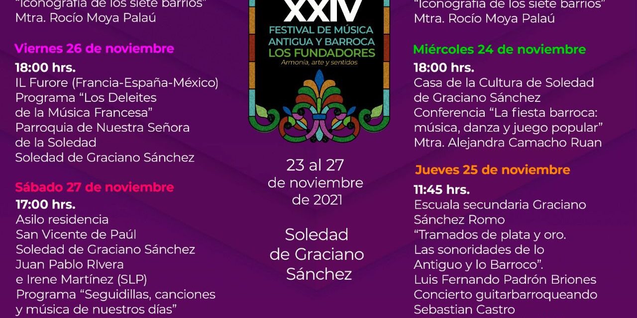 Soledad contará con extensión del Festival de Música Antigua y Barroca