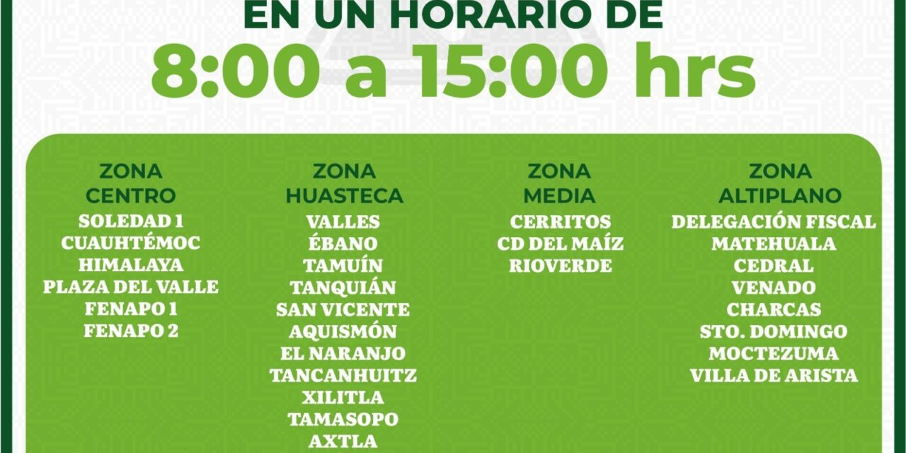 Oficinas recaudadoras brindarán servicio el 5 de mayo: SEFIN
