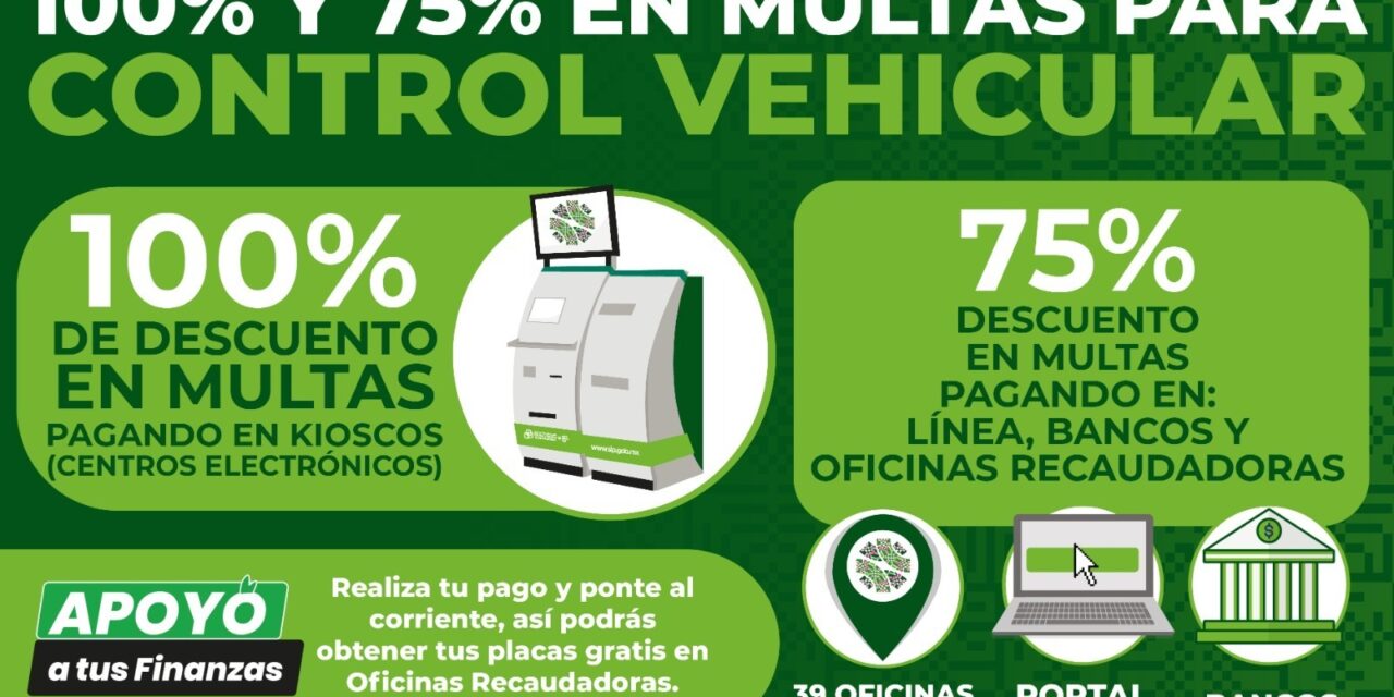 En agosto continúan los descuentos en multas de control vehicular