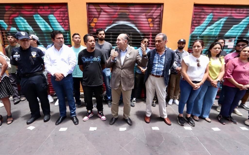 Crece la galería de arte en calles del Centro Histórico; Alcalde Galindo lanza nueva convocatoria para pintar murales