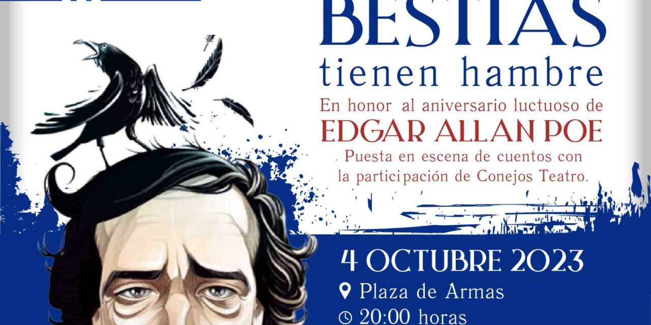Cultura Municipal presenta puesta en escena de cuentos de Poe, en el marco del Miércoles Literario