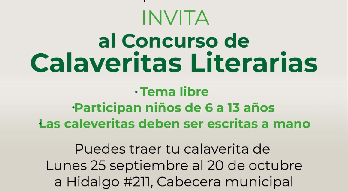 Ayuntamiento de Soledad invita a niños y niñas a concurso de calaveritas literarias
