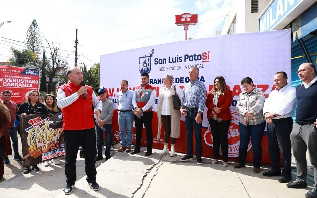 Alcalde Galindo arranca rehabilitación integral de avenida Carranza e inaugura la calle Sol, al norte de la Capital