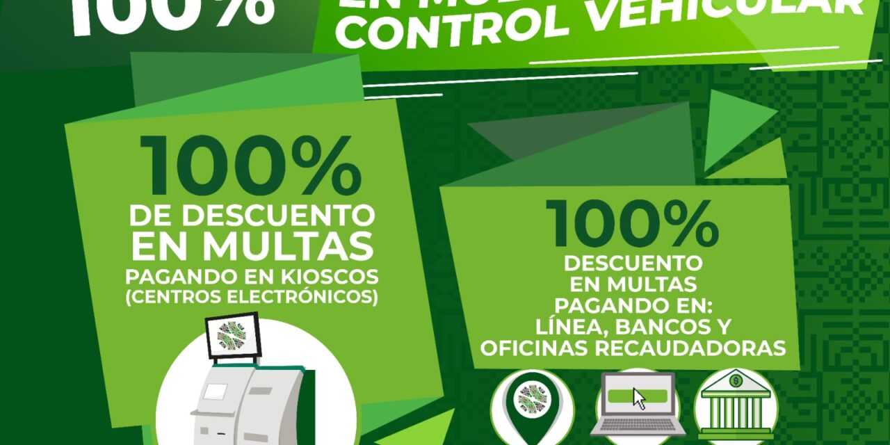 En enero, SEFIN aplica descuentos del 100 por ciento en multas de control vehicular