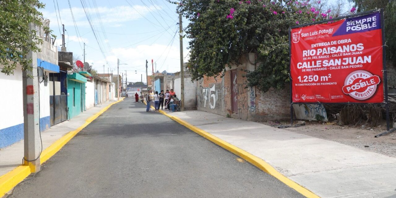 Gobierno de la Capital cumple con la entrega de calles rehabilitadas con Vialidades Potosinas al norte de la ciudad