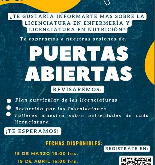 Facultad de Enfermería y Nutrición de la UASLP invita a “Día de Puertas Abiertas” que realizará este 15 de marzo