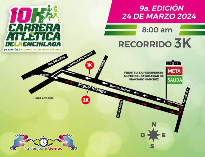 Tránsito y Policía Vial de Soledad informa de dispositivo vial por Carrera Atlética de la Enchilada