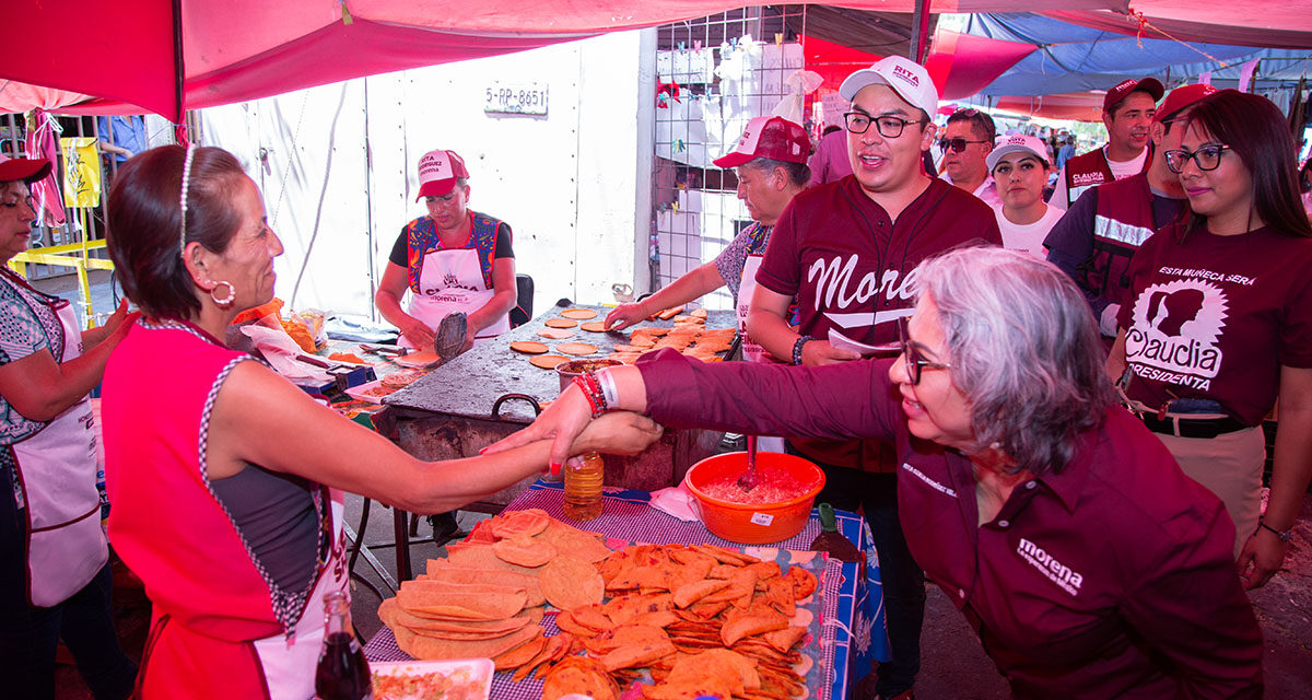 Rita Rodríguez fortalece vínculos con la comunidad potosina durante su recorrido en la colonia Maya Mil.