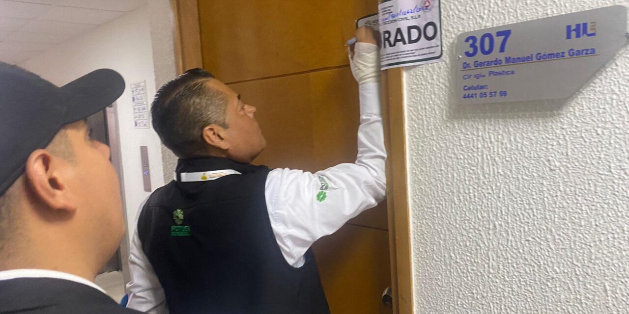 Protección Civil estatal clausura consultorios por irregularidades