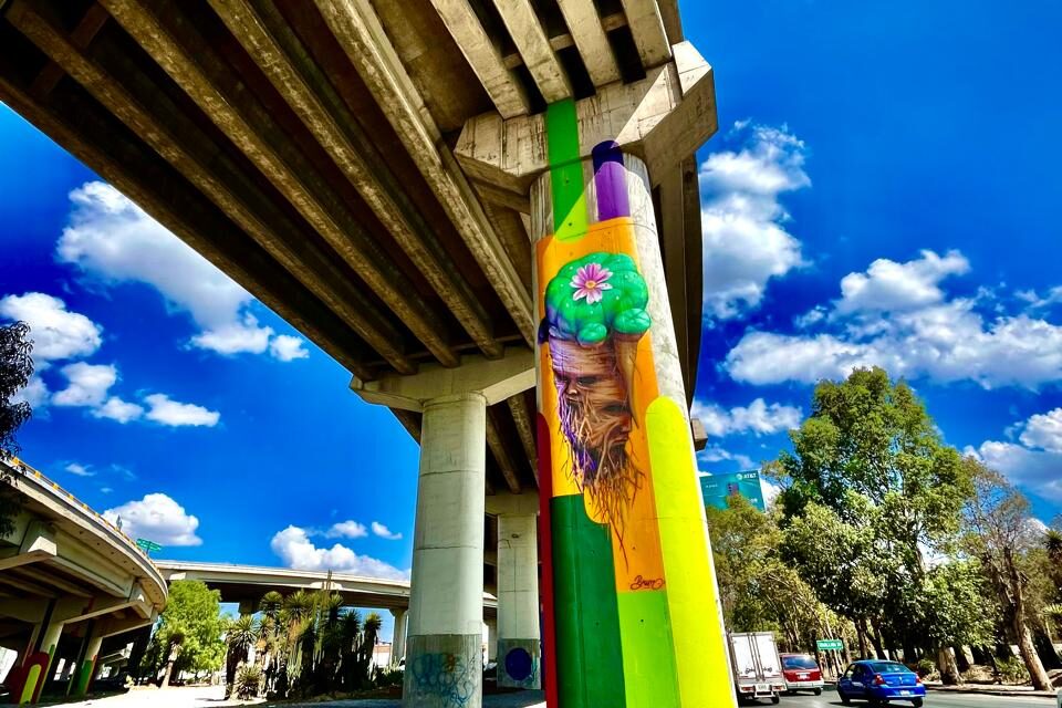 Artistas urbanos transforman distribuidor en “Galería Juárez”