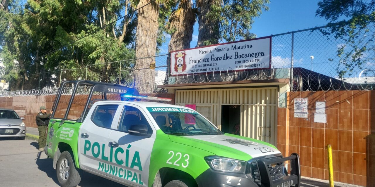 Programa “Escuela Segura” recorre planteles en soledad para garantizar vigilancia en vacaciones