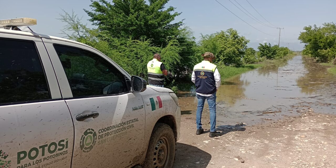 Tras lluvias, Protección Civil estatal valora condiciones de comunidad en Tanlajás