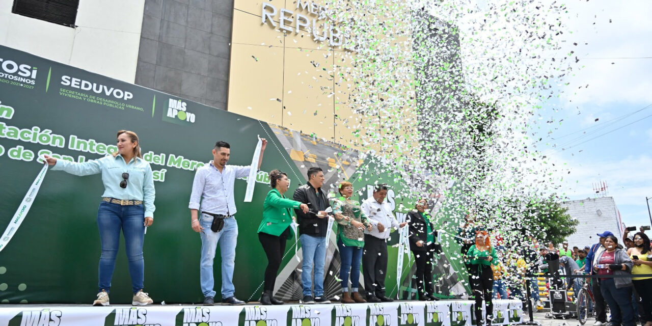 Ricardo Gallardo entrega rehabilitación del Mercado República