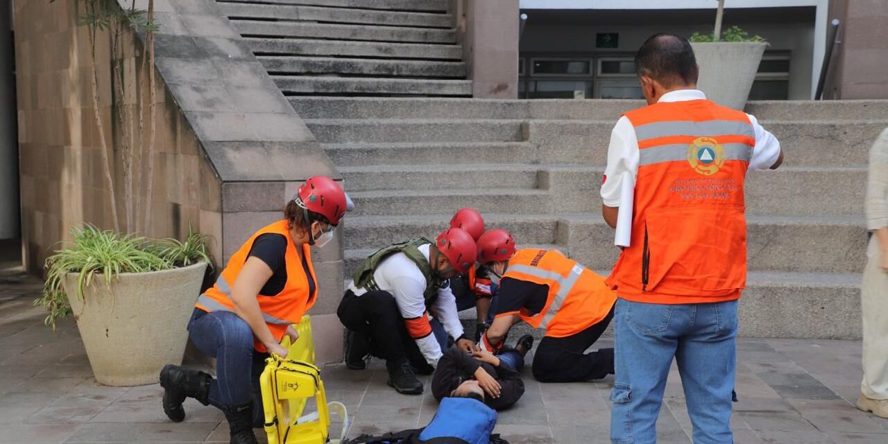 Ayuntamiento de SLP realiza simulacro de incendio en la UAM
