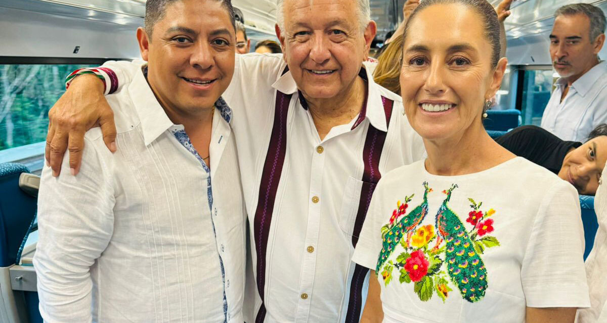 Con AMLO y Sheinbaum, constata Ricardo Gallardo impacto económico y social del Tren Maya
