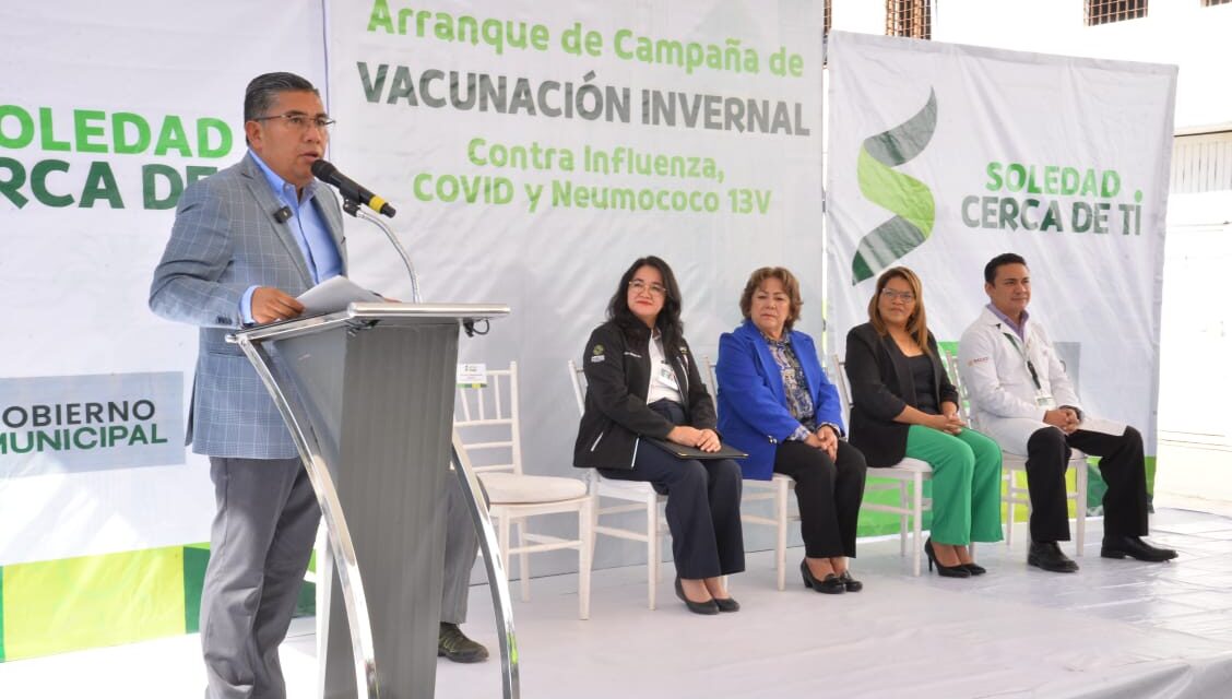 Alcalde Juan Manuel Navarro arranca campaña de vacunación invernal en Soledad