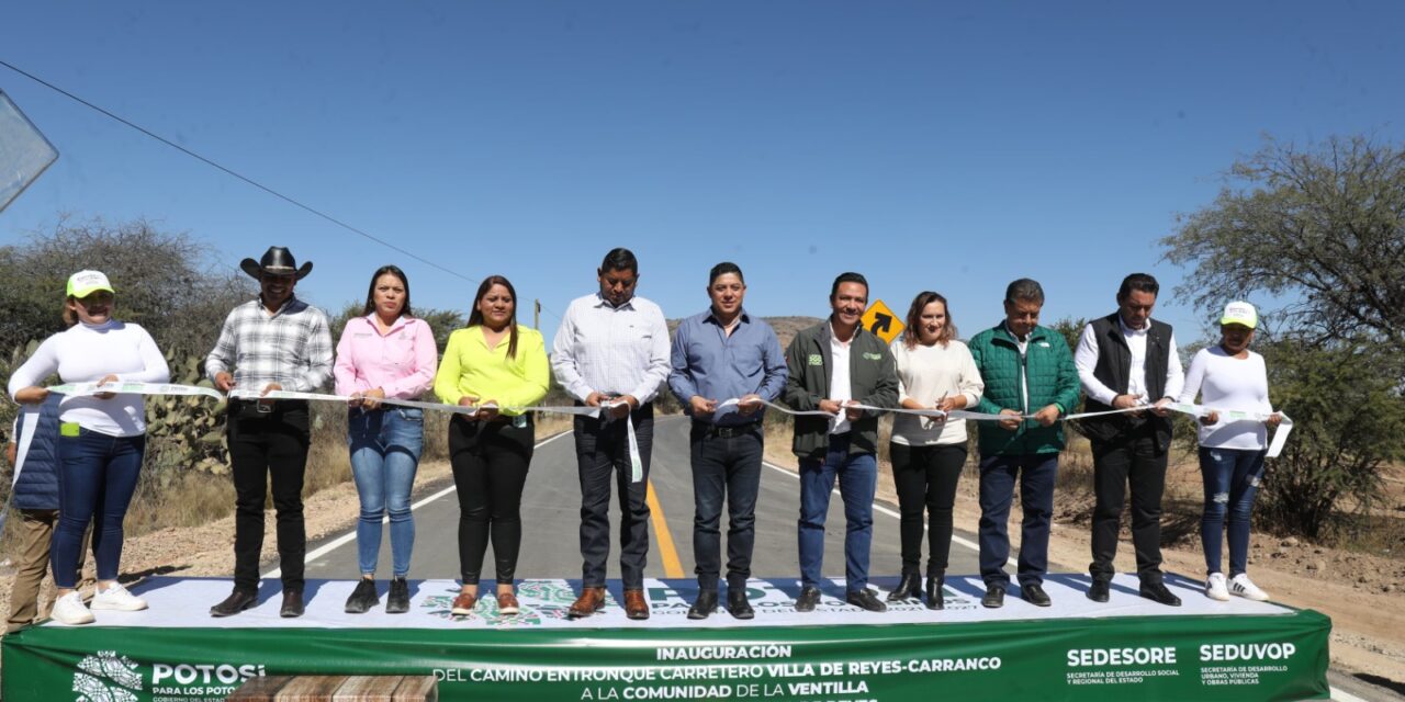 Ricardo Gallardo entrega nuevo camino a La Ventilla en Villa de Reyes