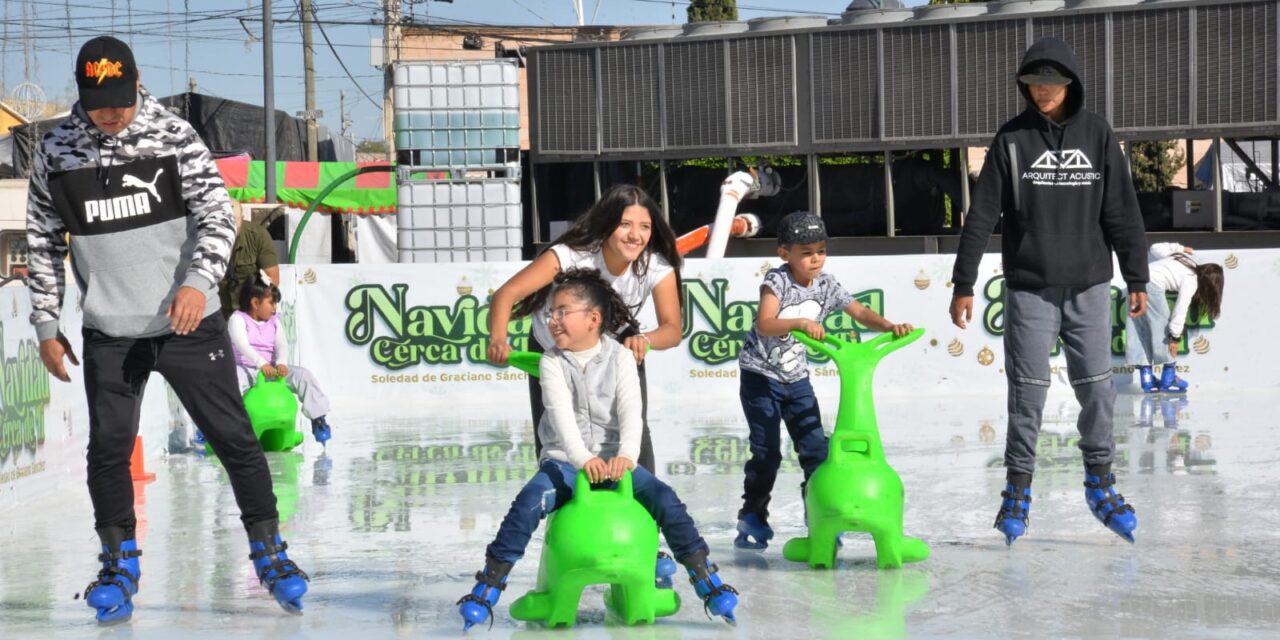 Pista de hielo en Soledad destaca por la gran asistencia y deleite de familias